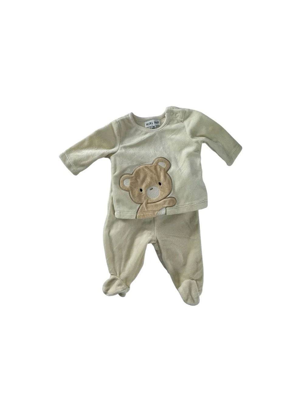 Mini hop Cream Bear Footed Set